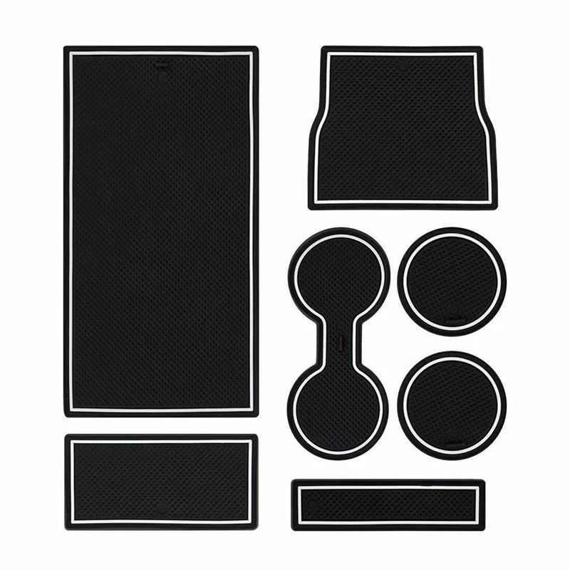 

For Tesla Model 3 Car Console Wrap Mat Non-Slip Gate Slot Center Protective Cup Holder Pads