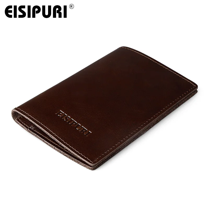 EISIPURI Vintage Crazy Horse Leather Passport Holders Genuine Leather Passport Covers Travel