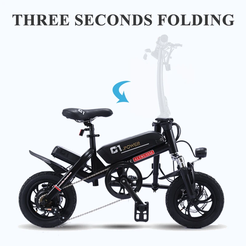 Умный складной электрический велосипед ALTRUISM C1 12 дюймов Электрический мини Ebike с