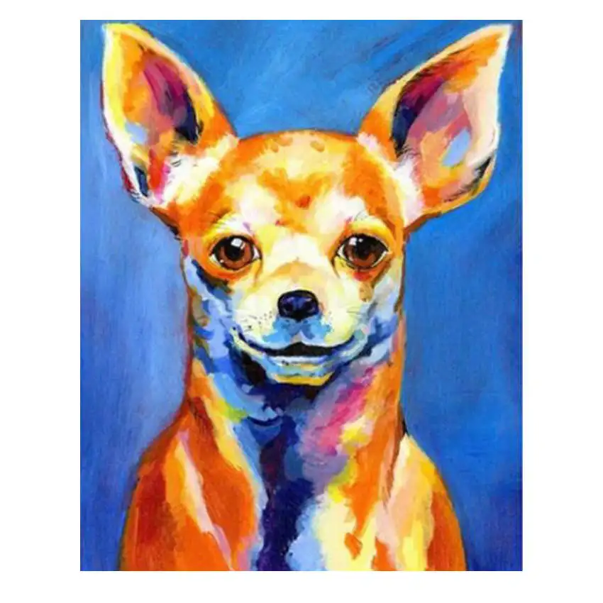 

Diy Painting By Numbers,Pictures By Numbers,Wall Picture,Colorful Dog Digital Oil Painting