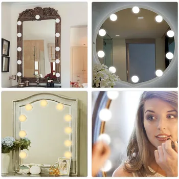 

LED Makeup Lamp Mirror Light Bulb Kit For Dressing Table Hollywood Vanity Mirror Light Led Lighting String For Home Live Show