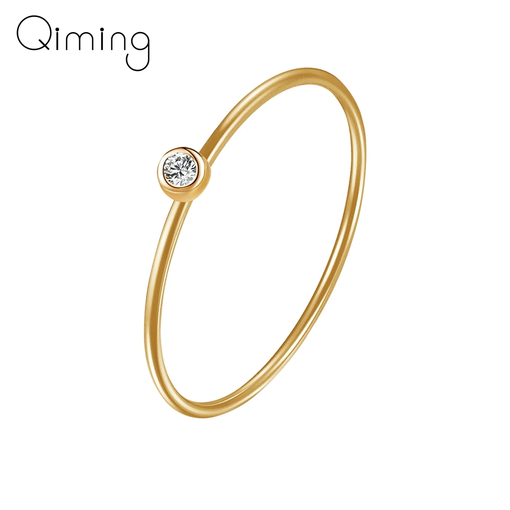 

CZ Stone Simple Crystal Rings For Women Thin Gold Finger Ring Female Minimalist Ring Silver Jewelry Anillos Ladies Gift
