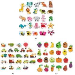 Детские деревянные знания о животных головоломки фрукты обучения Развивающие игрушки рождественские подарки для детей развивающие