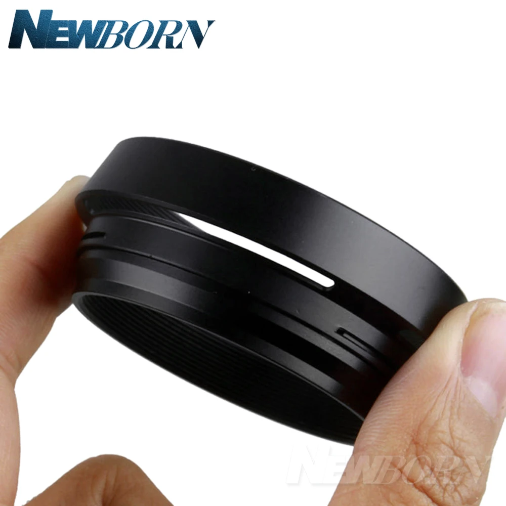 Black 49mm Lens Adapter Ring+ Metal Lens Hood For Fujifilm Fuji X100 X70 X100S X100T Replace LH-X100+Free Lens Cap