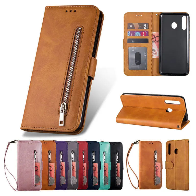 

Luxury Leather Zipper Wallet for Coque Samsung A20e Case Samsung A202 2019 Flip Etui for Samsung Galaxy A20E Case Samsung A20 E