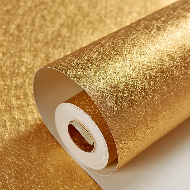 High Quality 3D Gold Foil Wallpaper Roll For Wall PVC Waterproof Surface Luxury Paper Bar Living Room Modern Decor | Обустройство