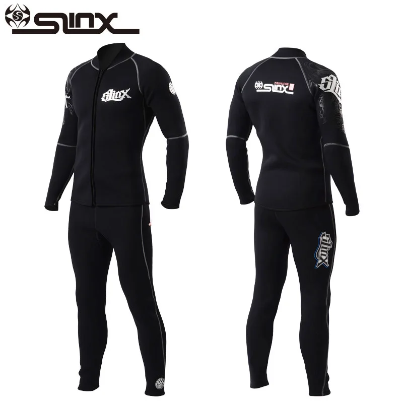 SLINX 3 мм неопреновый зимний гидрокостюм куртка для мужчин Рашгард Дайвинг SwimwearKite серфинг Сноркелинг купальник