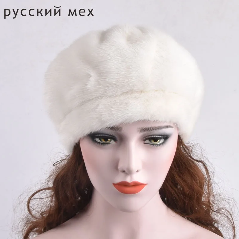 Зима новый стиль для взрослых целый кусок норки меховая шапка женщин весь