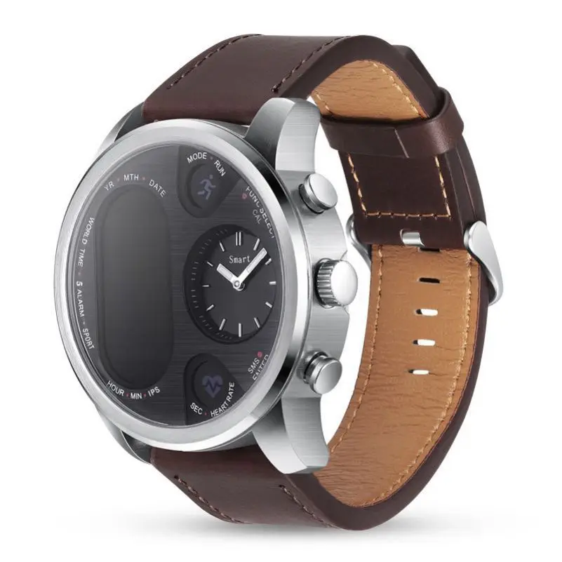 

T3 Color Screen Smart Wristband Health Monitoring Sports Watch + Leather Strap For Android IOS