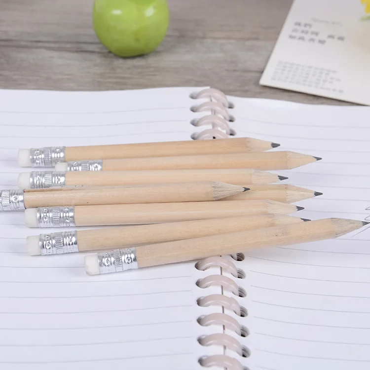 5 шт. мини размер простой деревянный карандаш с ластиком бревна карандаш короткий размер карандаш для детей и детей
