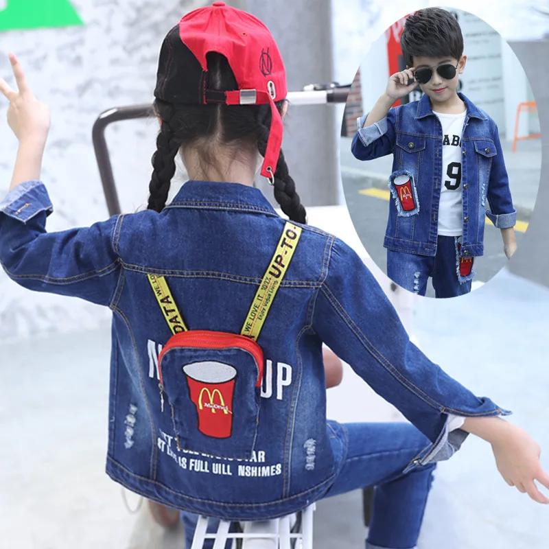 

Fall Boys Clothes Sets 2018 Autumn Children Clothing Girl Teens Kids Clothing Set Girls Denim Jacket 3 4 5 6 7 8 9 10 11 12 Year