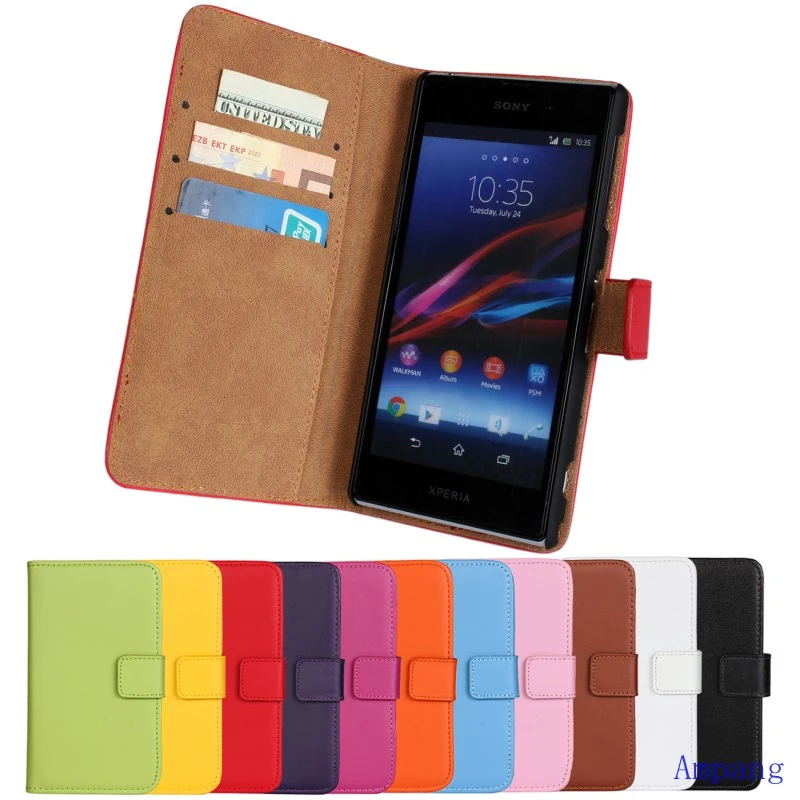 Premium Funda de cuero para Sony Z1 caso C6902 C6903 C6906 con ranura de la tarjeta buena Funda de cuero para Sony Xperia z1 L39h caso|covers for sony xperia|cover forcover covers -