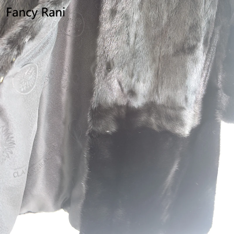 Черная шуба из натурального меха норки, воротник-стойка, толстая теплая зимняя одежда из натурального меха, длинная куртка из натурального меха, женская одежда