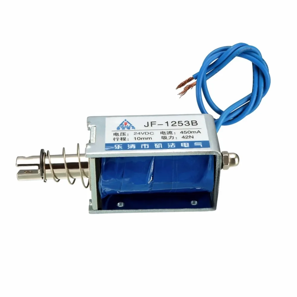 JF 1253B DC 12V 24V 450mA 9 6 W 42N 10mm Pull Push типа Линейный движение Электромагнит|12 solenoid|solenoid 12
