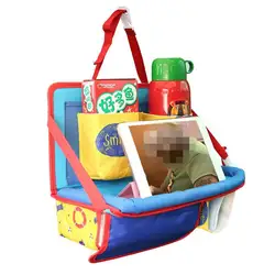 Автомобильное заднее сиденье сумка для хранения для детей Оксфорд мультфильм складной авто организаторы назад детский обеденный стол