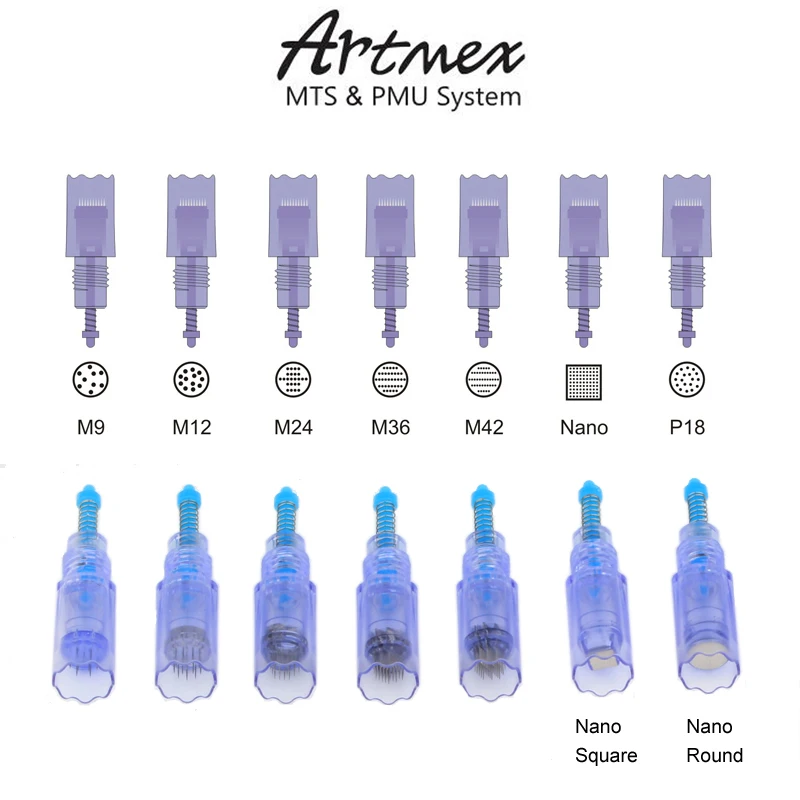 

For 100pcs/lot Artmex MTs eyebrow tattoo needle replacement spare parts tattoo needle cartridges