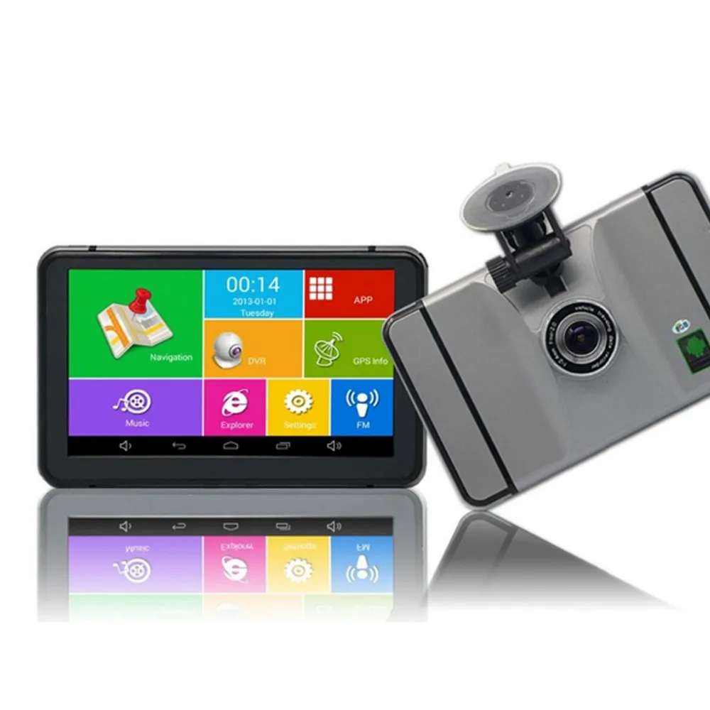 Ecartion 7 дюймов Android Автомобильный GPS навигатор Wifi FM видеорегистратор камера видео