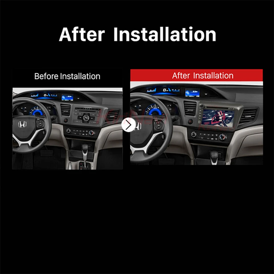 Excellent KiriNavi Octa core 4G LET android 7 car multimidia autoradio for Honda Civic dvd gps 2012 - 2015 support 4K video 4G 1