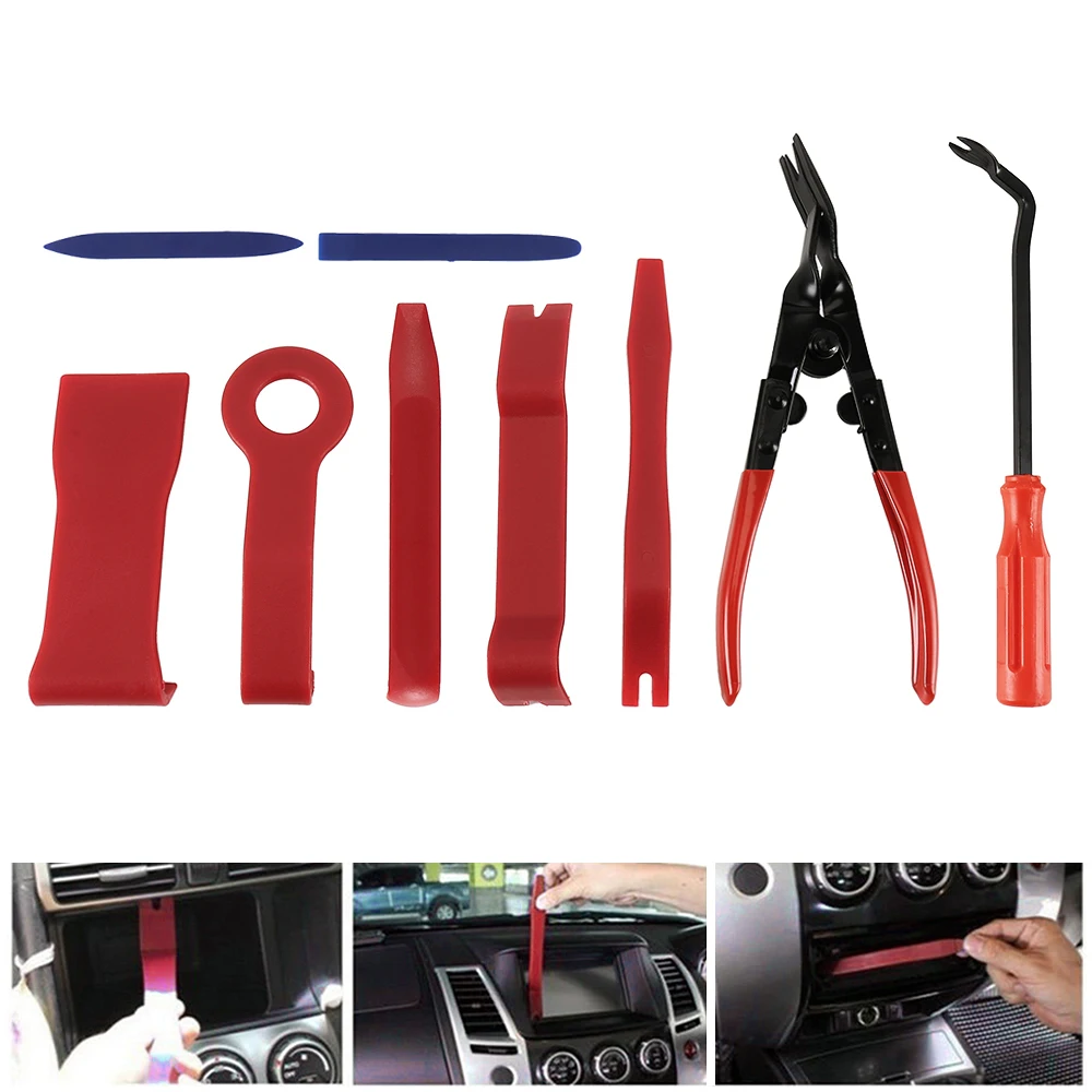 9Pcs Auto Car Radio Panel Interior Door Clip Panel Pry Tool Trim Dashboard Removal Opening Tool