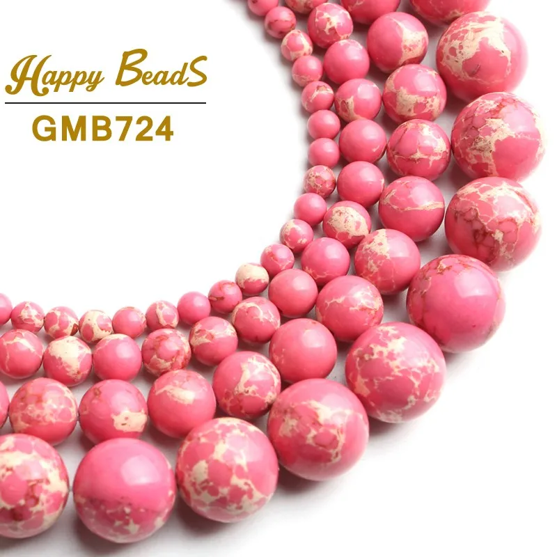 

Natural Stone Red Sea Sediment Jaspers Beads Round Loose Spacer Beads 15"Strand 4/6/8/10/12mm Diy Beads For Jewelry Making