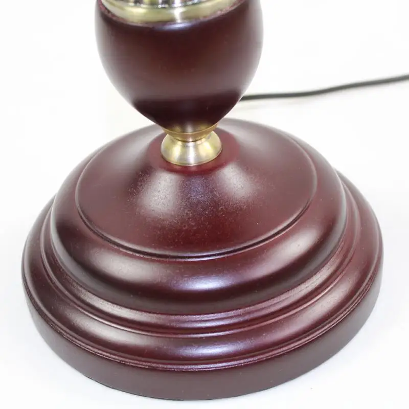 ArtPad Emerald Green Bank Lamp Antique Chinese Light Red Solid Base Classic Table Lamps For Study Living Room Bedroom Decorative