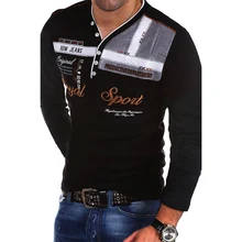 Zogaa Новая летняя мужская рубашка поло с длинным рукавом мужские топы облегающие хлопковые рубашки поло с принтом повседневные быстросохнущие 4XL поло футболки
