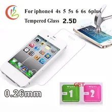 glass on the for iPhone 6 6s 6plus Tempered Screen Protector for iPhone4 5 5s Toughened protective film for iphone 7 7plus glass