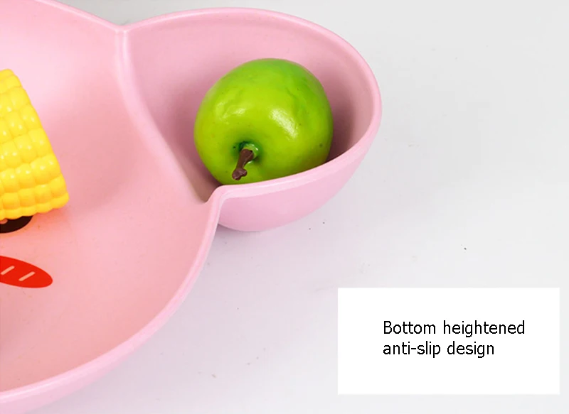 Baby Bamboo Fiber Dinnerware Cartoon Pattern Sub-gird Plates Children Feeding Tableware Irregular Toddler Kids Utensils BB5111 (4)