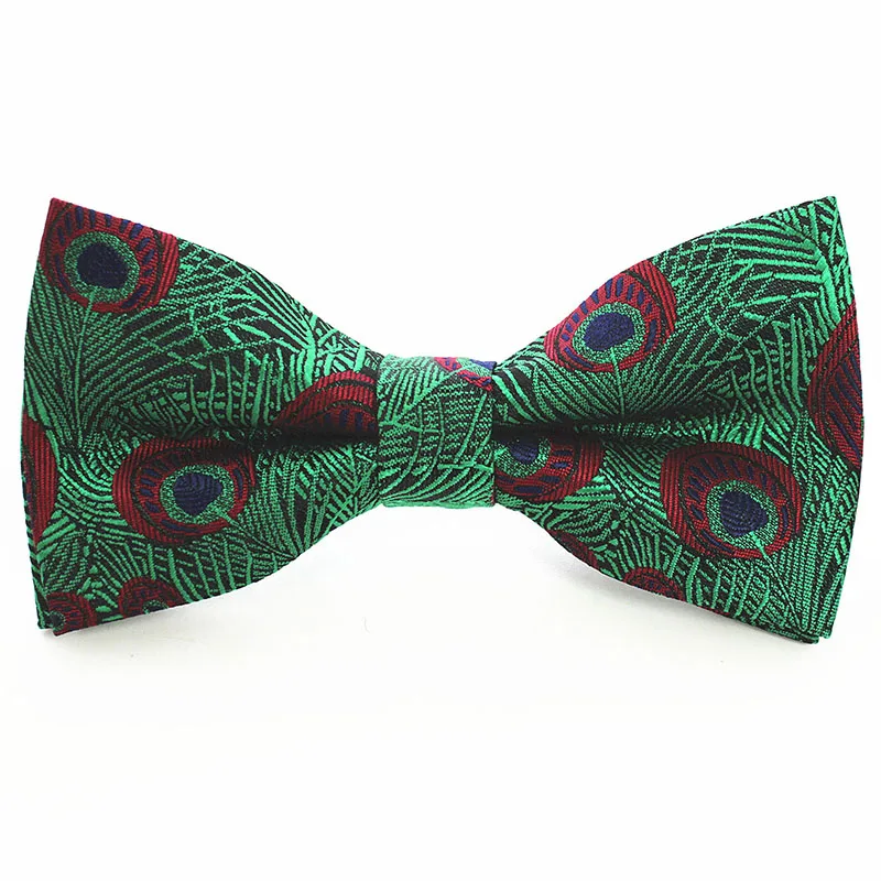 

RBOCOTT Men's Fashion Peacock Feather Bow Ties Black Green Red Bowtie For Men Wedding Business Party Accessories