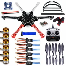 F550 FlameWheel Kit Zangão Com QQ Do Motor ESC Hélices De Fibra De Carbono + RadioLink 8CH TX RX + Skid PTZ FPV