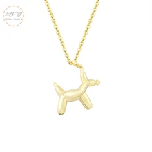 

Funny Jewelry Gold Color Silver Color Balloon Dog Necklace Women Party Gift Copper Alloy Animal Pendant Bijoux Femme 2018