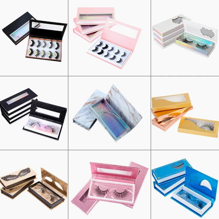 

Cosmetics Cardboard Magnetic Lashes Box 3D Mink Eyelash Package Boxes False Eyelashes Packaging Empty Eyelash box Case 20pcs