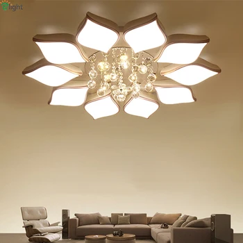 

Modern Lustre Crystal Metal Led Chandeliers Lighting Acrylic Lotus Living Room Led Ceiling Chandelier Lights Bedroom Chandelier