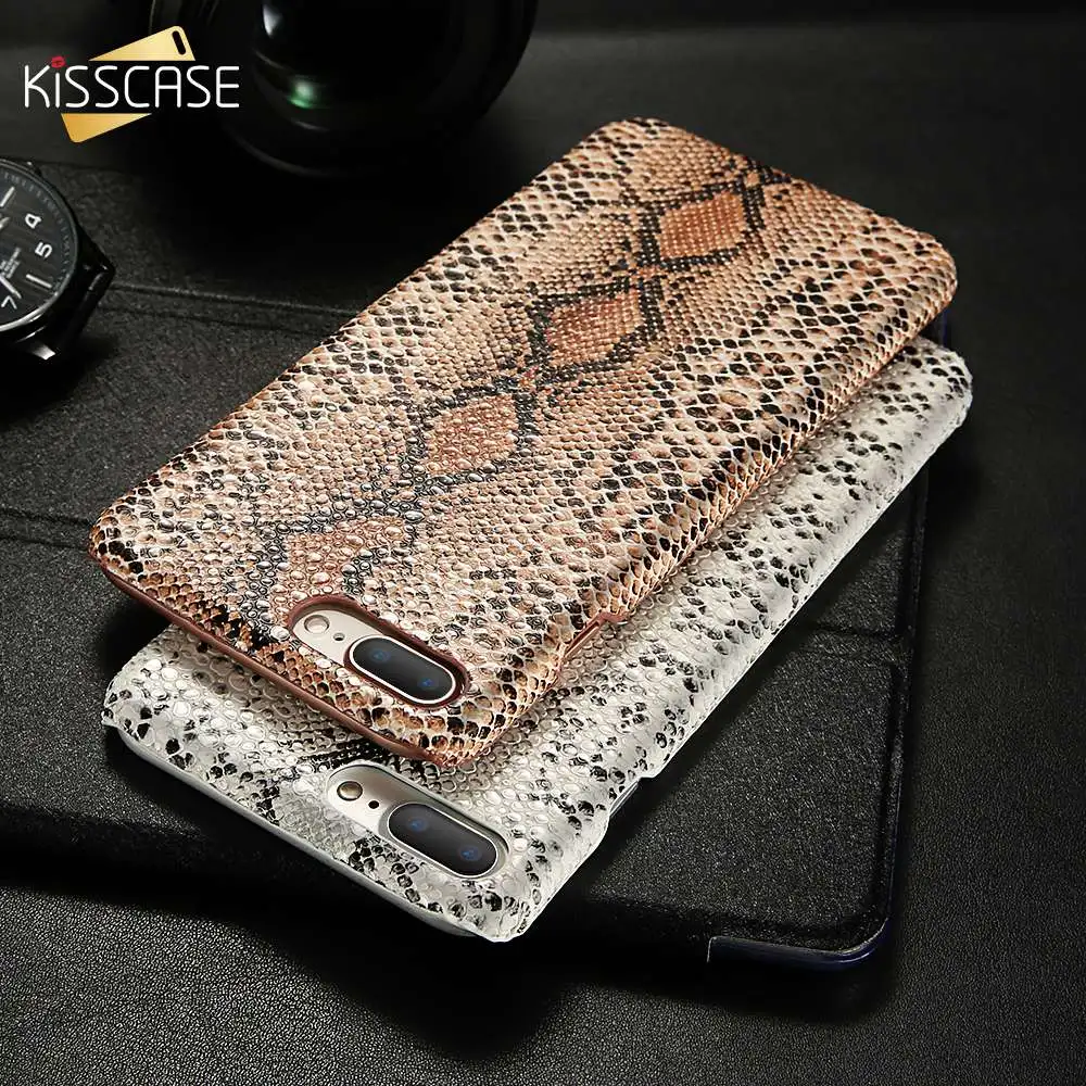 New KISSCASE Sexy змеиной кожи чехол для iPhone 7 8 X XR XS макс Жесткий Пластик назад чехлы 6S 6 Plus
