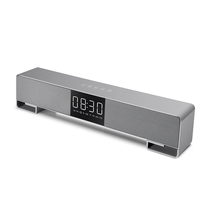 

ENUOSUMA 2200mAH Touch Button Sound Bar Bluetooth Speaker Wireless Sound System 3D Stereo Music Alarm Clock FM