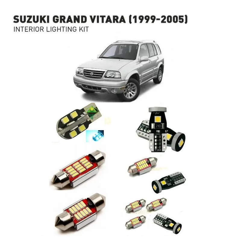 Led interior lights For Suzuki grand vitara 1999-2005 13pc Lights Cars lighting kit automotive bulbs Canbus | Автомобили и