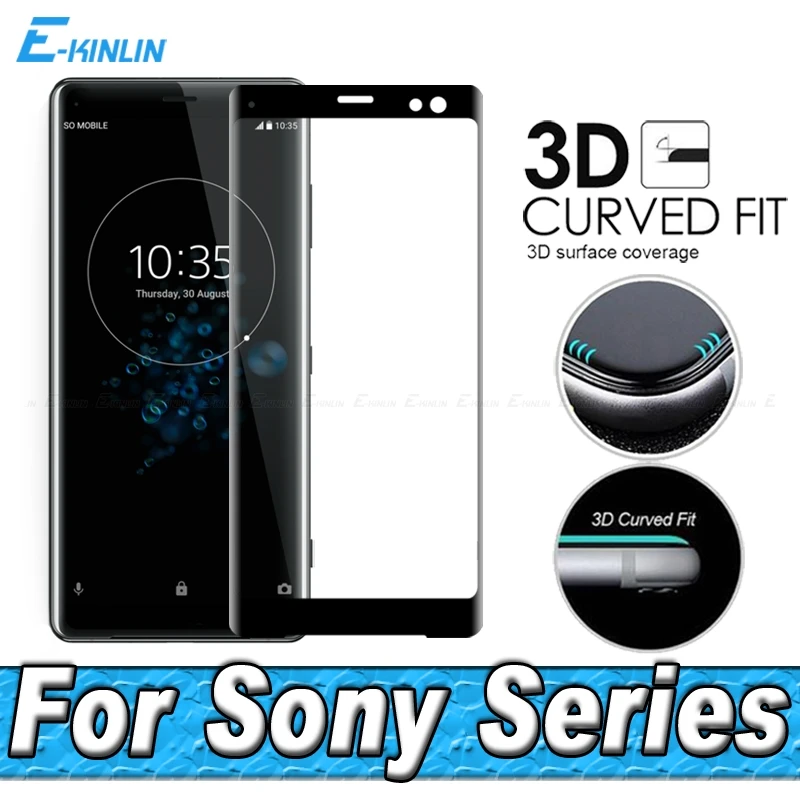

3D Curved Full Cover Tempered Glass For Sony Xperia XA2 XA1 Plus Ultra XZ1 XZ2 Compact Premium XZ3 Screen Protector Film