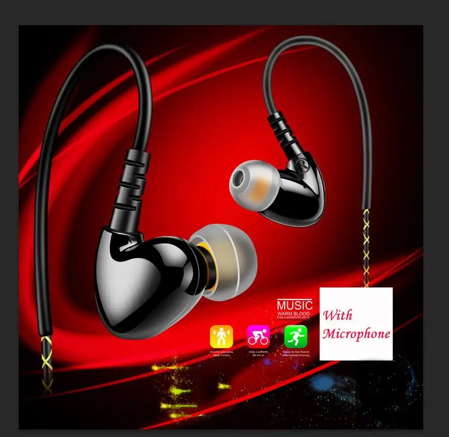 

Earphone In-ear with Mic Gaming Headset Music Earphones 3.5mm Bass stereo wired noise resistant for iphone xiaomi Android ios