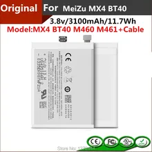 3100mAh 11 7Wh Original MX4 BT40 Battery For Meizu MX4 M460 M461 BT40 Mobile Phone MX