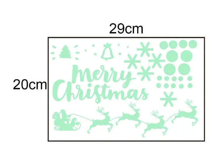 1 шт. милые рождественские олени каретки светящиеся наклейки окно Рождественский олень светится в темноте наклейки