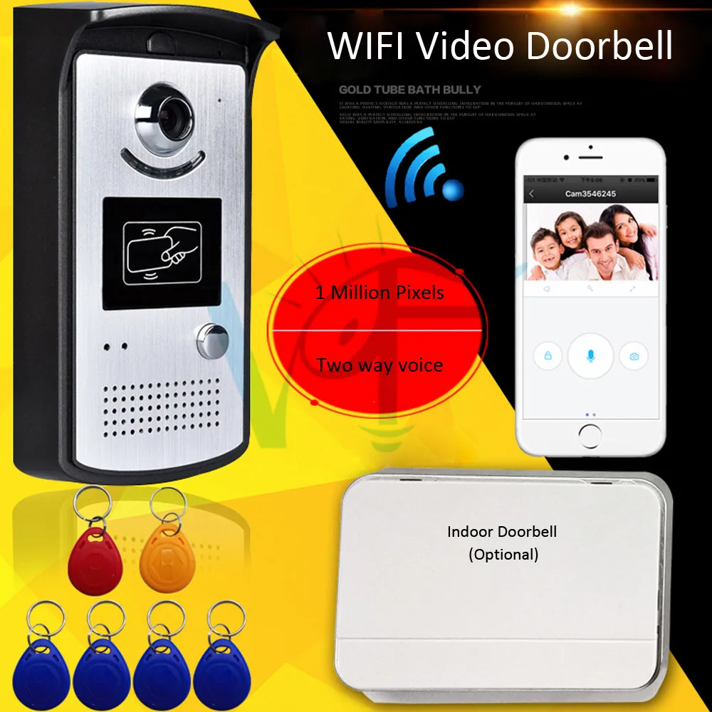 ID cards gate opener home door phone video system wifi