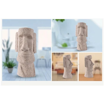 

Decorations for Home decor Easter Day Decoration Stone Easter Island Moai Statuettes Pukao Figurines New Year Gifts Christmas