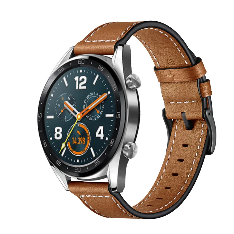 Ремешок для huawei watch gt GT2, кожаный ремешок, сменный ремешок 22 мм, ремешок для honor watch magic/galaxy watch 46 мм, ремень