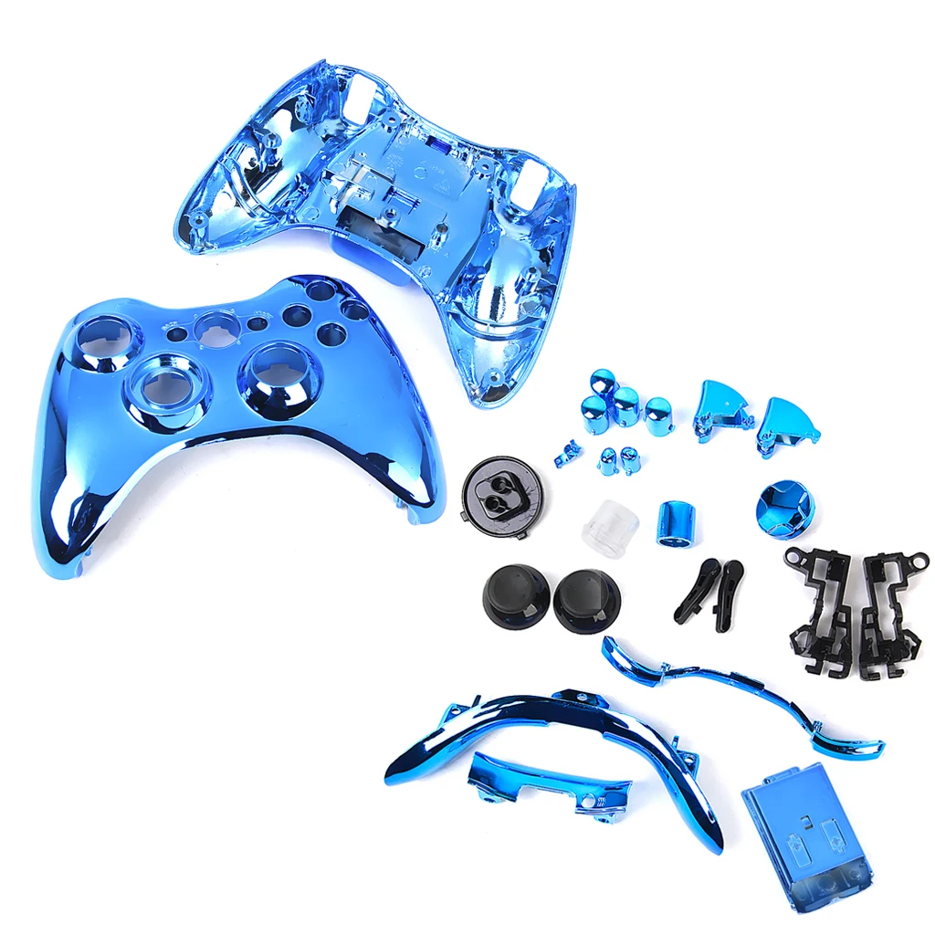 Metal Plated Full Housing Shell Case Kit Replacement Parts for Xbox 360