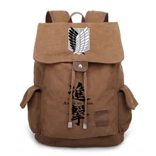 Japan Anime Attack on Titan Printed Backpack Travel Canvas Schoolbag for Teenagers Boy Girls Anime Daily Bags 020601