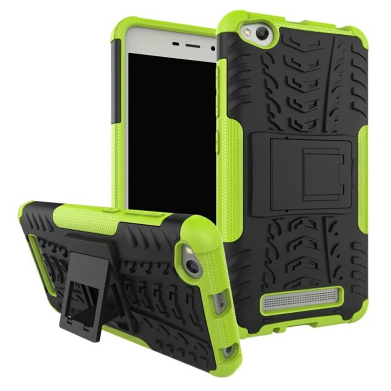 

Anti-knock Phone Case For Xiaomi Redmi Note 4 4X 4A Case Hybrid Silicone Rubber+ Hard PC Armor Kickstand Back Cover Case