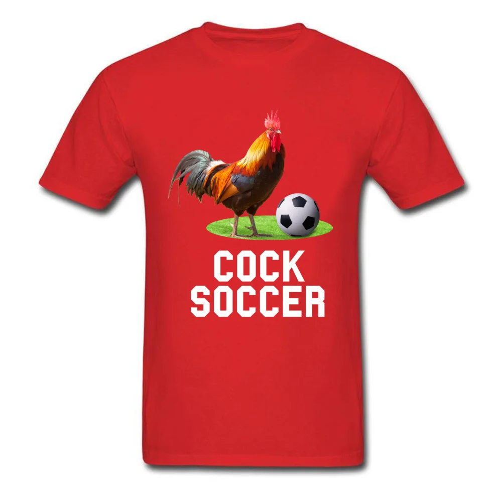 Cock Soccer Company Short Sleeve Crazy T-Shirt 100% Cotton O Neck Men's Tops Shirt Summer Tees VALENTINE DAY Free Shipping Cock Soccer red