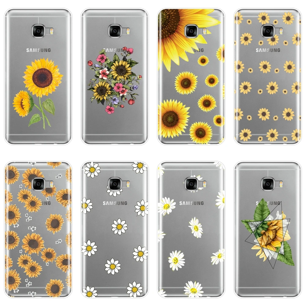 

Yellow Sunflower Flower Floral Phone Case Silicone For Samsung Galaxy C9 C7 C5 Pro Soft Back Cover For Samsung Galaxy C5 C7 C8