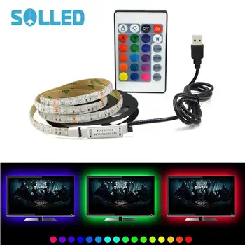 

SOLLED 2835 RGB LED Strip Waterproof DC5v RGB LED Strips Light Flexible with 3A Power and Remote Control