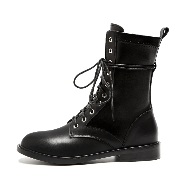 Cr1755 Encaje 39 Mujeres Banda Vaca Bolso Otoño Botas Estrecha A Zapatos Tamaño Black Mujer Básicas Cuero Invierno Tobillo 34 Enmayer E De UqwRYw